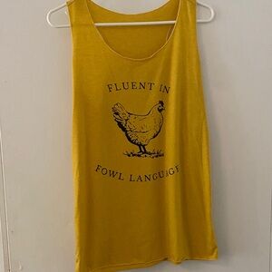 Humorous Yellow Chicken Graphic Tank Top